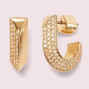 NEW Kate Spade Raise The Bar Pavé Huggies Earrings